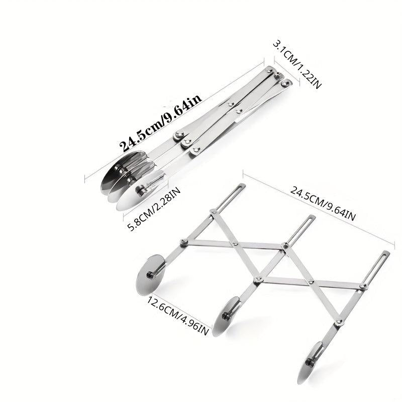 Stainless Steel Pizza Cutter Wheel with 3 Wheels - Easy Slicing