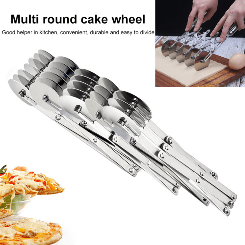 Stainless Steel Pizza Cutter Wheel with 3 Wheels - Easy Slicing