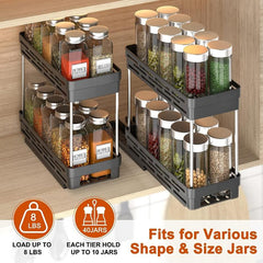 2pcs Pull Out Spice Rack Kitchen Organization