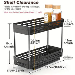 2pcs Pull Out Spice Rack Kitchen Organization