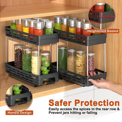 2pcs Pull Out Spice Rack Kitchen Organization