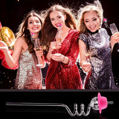 8pcs Disco Ball Straws Mini Disco Cowboy Cowgirl Straws