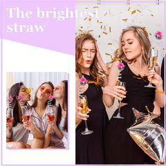 8pcs Disco Ball Straws Mini Disco Cowboy Cowgirl Straws