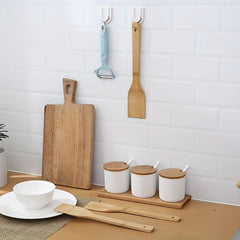 2pcs Bamboo Utensils Cooking Spatula Shovel Stirring Salad Kitchen Accessaries