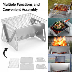Portable Stainless Steel BBQ Grill for Outdoor Camping