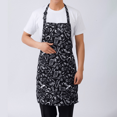 Waterproof Polyester Cartoon Apron for Adults Adjustable Kitchen Apron