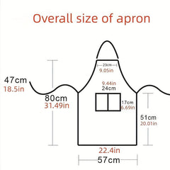 Waterproof Polyester Cartoon Apron for Adults Adjustable Kitchen Apron