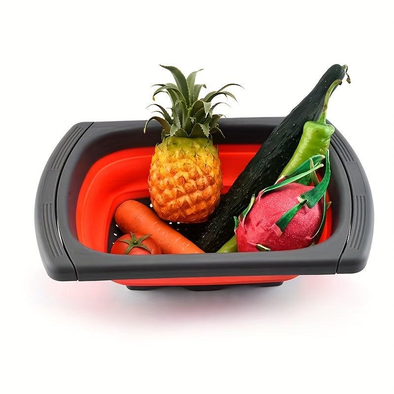 1pc Fruit Basket Vegetable Basket Foldable Telescopic Drainer Basket