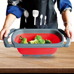 1pc Fruit Basket Vegetable Basket Foldable Telescopic Drainer Basket