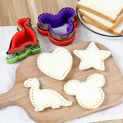 4pcs Stainless Steel Sandwich Cutters and Sealers for Lunch Box Essent