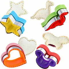 4pcs Stainless Steel Sandwich Cutters and Sealers for Lunch Box Essent