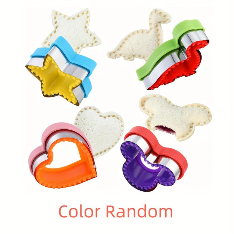 4pcs Stainless Steel Sandwich Cutters and Sealers for Lunch Box Essent