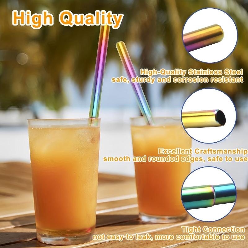 3pcs Stainless Steel Straws Set Retractable BPA-Free with Cleaning Brush