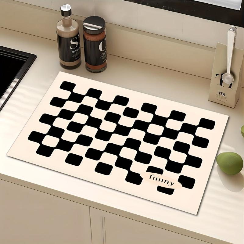 Silicone Dish Drying Mat & Checkerboard Tableware Pad