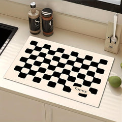 Silicone Dish Drying Mat & Checkerboard Tableware Pad
