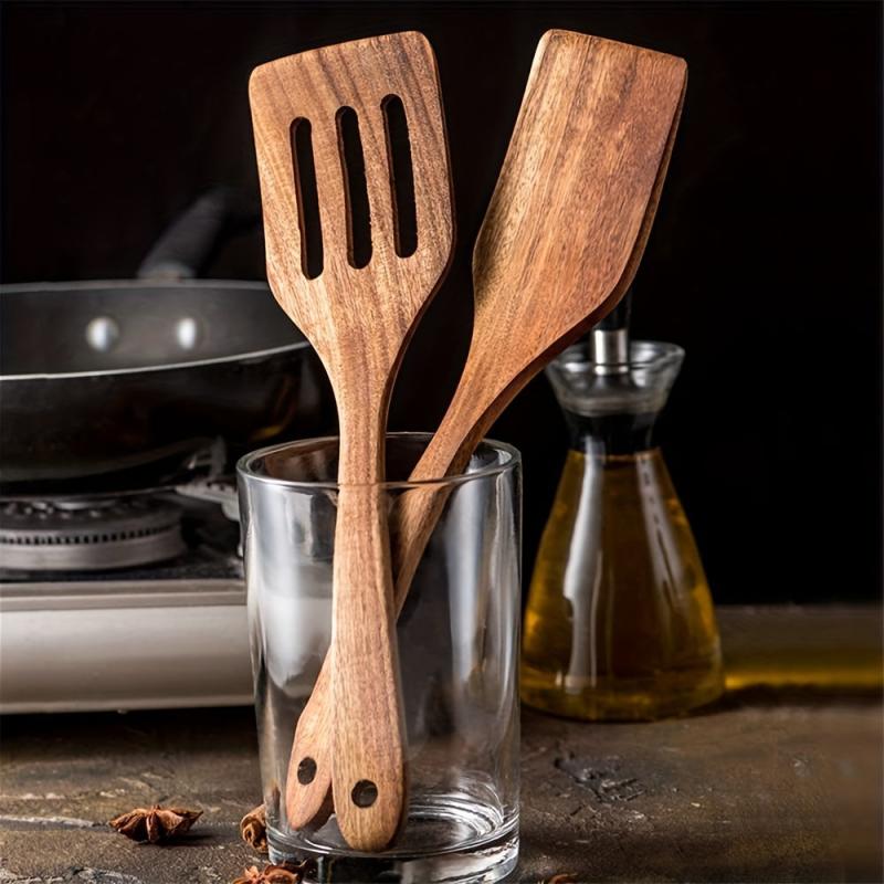 5pcs Wooden Spoons Set Kitchen Utensils Non Stick Spoon Cooking Spatula Turner