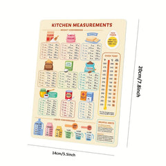 Kitchen Conversion Chart Magnet for Easy Cooking & Baking
