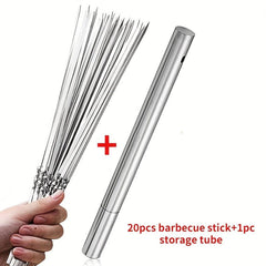 Stainless Steel BBQ Skewers Set for Grilling