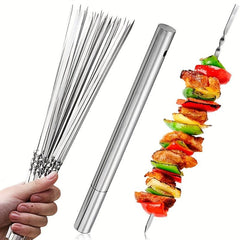 Stainless Steel BBQ Skewers Set for Grilling
