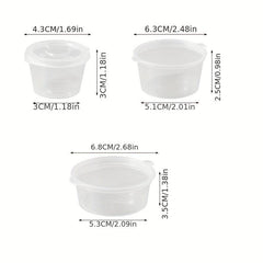 50pcs Plastic Sauce Cup with Lid, Food Container Seasoning Box