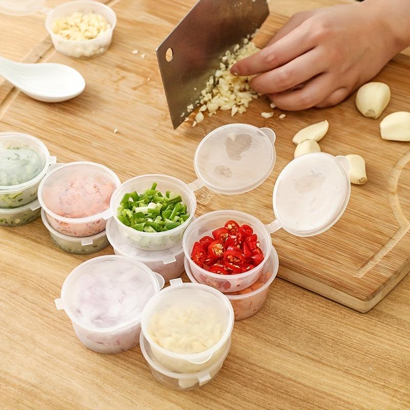 50pcs Plastic Sauce Cup with Lid, Food Container Seasoning Box