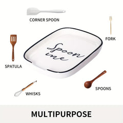 Ceramic Spoon Rest For Stove Top - Large Spoon Holder For Kitchen Counter Top
