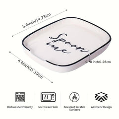 Ceramic Spoon Rest For Stove Top - Large Spoon Holder For Kitchen Counter Top