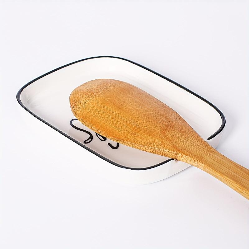 Ceramic Spoon Rest For Stove Top - Large Spoon Holder For Kitchen Counter Top