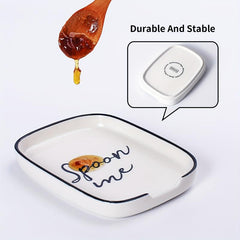 Ceramic Spoon Rest For Stove Top - Large Spoon Holder For Kitchen Counter Top