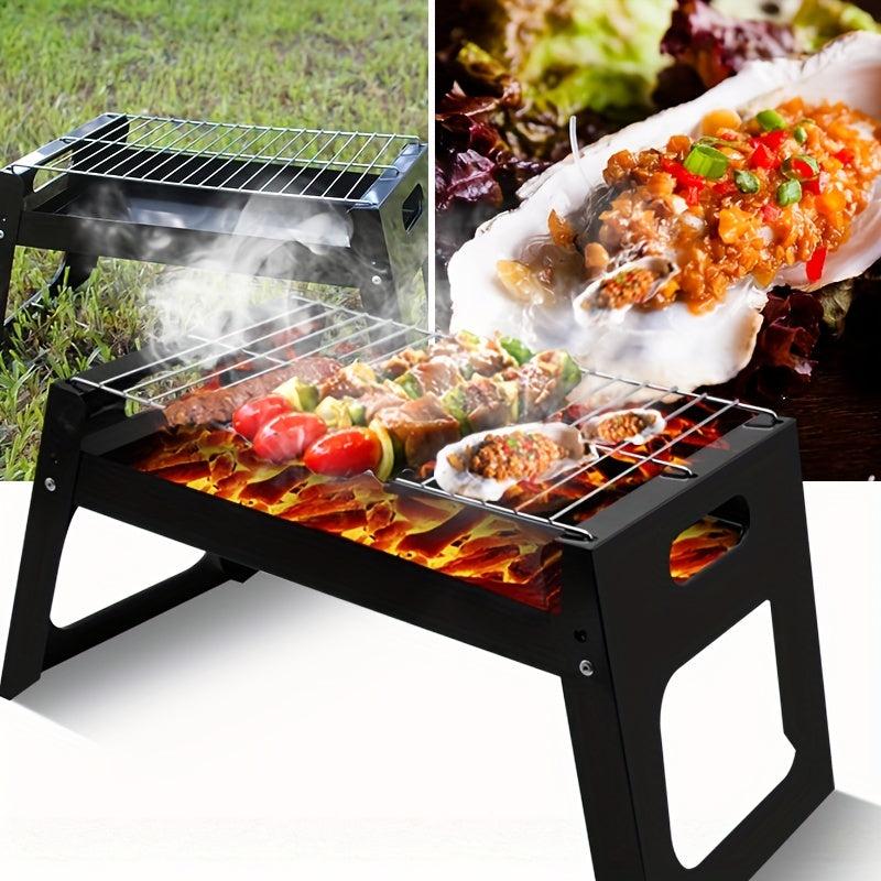 Foldable Portable BBQ Grill for Outdoor Camping - Easy Storage Barbecue Tools