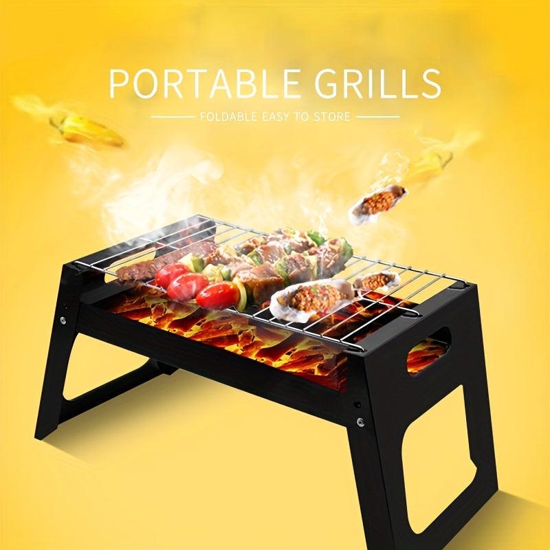 Foldable Portable BBQ Grill for Outdoor Camping - Easy Storage Barbecue Tools