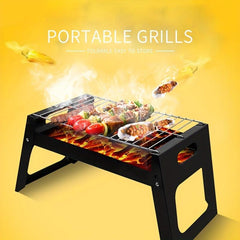 Foldable Portable BBQ Grill for Outdoor Camping - Easy Storage Barbecue Tools