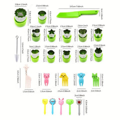 12pcs Vegetable Cutter Shapes Mold Set with Animal Fruit Picks