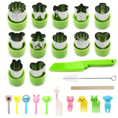 12pcs Vegetable Cutter Shapes Mold Set with Animal Fruit Picks