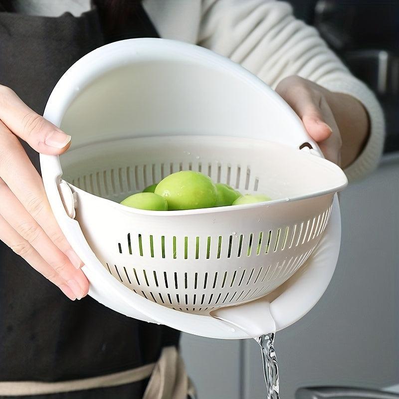 Reusable Double Layer Drain Basket for Vegetables and Fruits