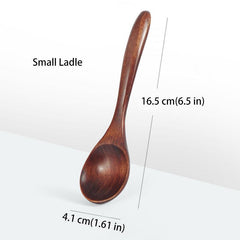 Japanese Style Wooden Spoon Set for Soup Salad Dessert and Ramen