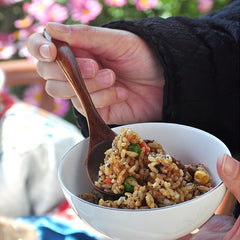Japanese Style Wooden Spoon Set for Soup Salad Dessert and Ramen