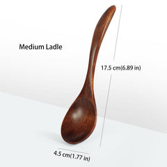 Japanese Style Wooden Spoon Set for Soup Salad Dessert and Ramen