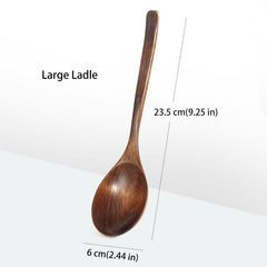 Japanese Style Wooden Spoon Set for Soup Salad Dessert and Ramen