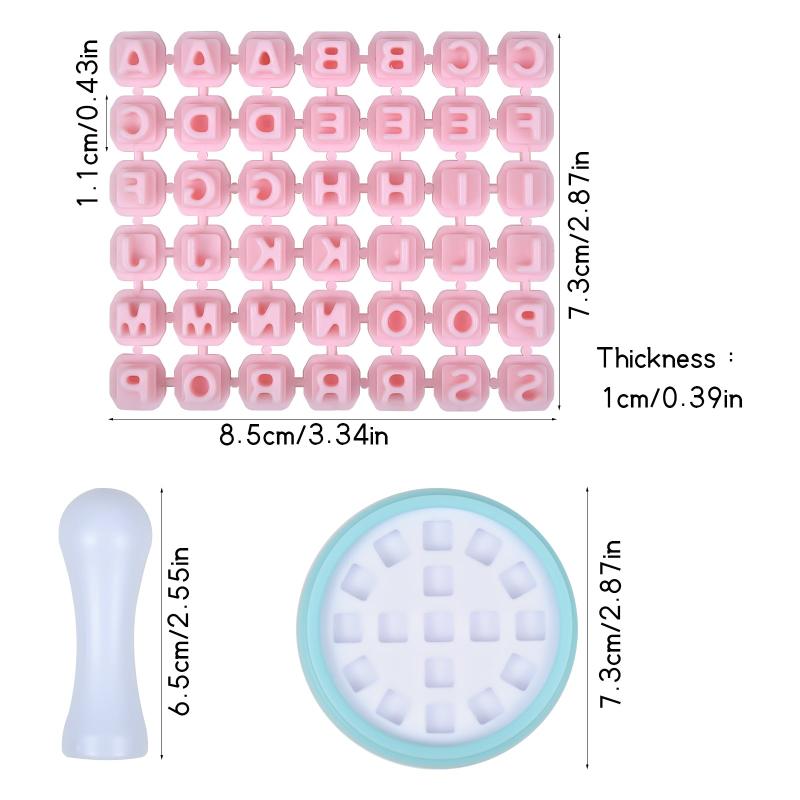 Cookie Biscuit Stamp Set Alphabet Number Letter Custom Stamper 84pcs