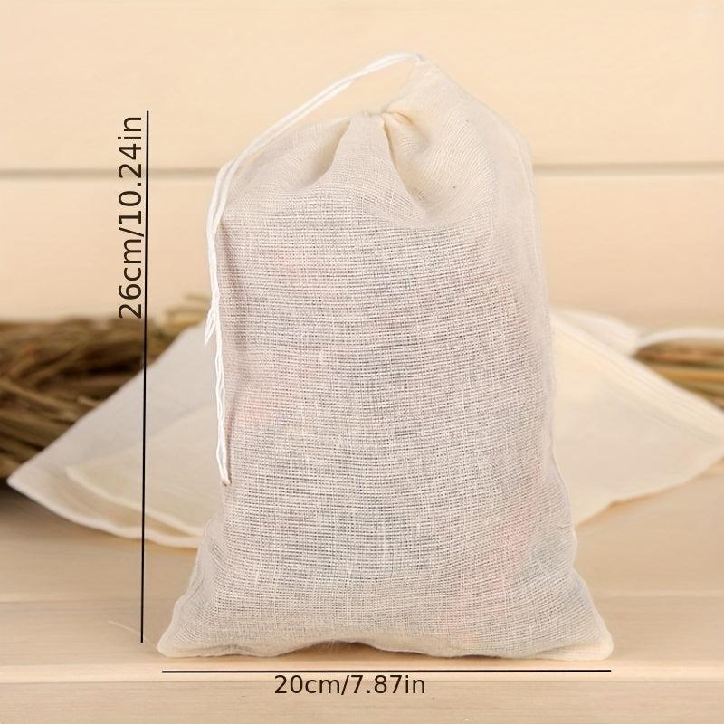 2pcs Reusable Drawstring Soup Bags Cheesecloth Spice Bags