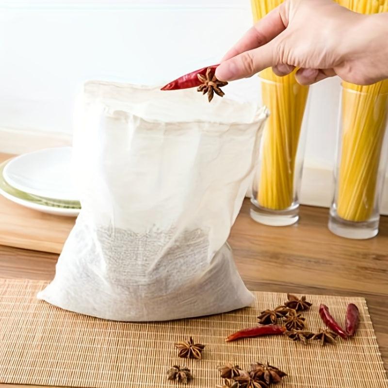 2pcs Reusable Drawstring Soup Bags Cheesecloth Spice Bags