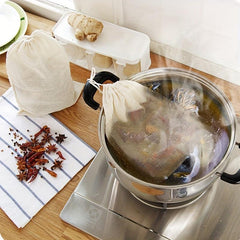 2pcs Reusable Drawstring Soup Bags Cheesecloth Spice Bags