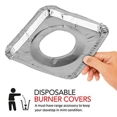 50pcs Foil Gas Stove Liners Stove Covers Disposable Square Stove Bib Liners