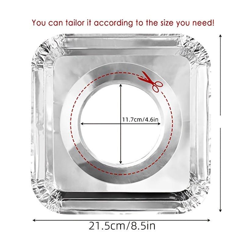 50pcs Foil Gas Stove Liners Stove Covers Disposable Square Stove Bib Liners