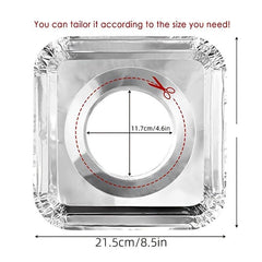 50pcs Foil Gas Stove Liners Stove Covers Disposable Square Stove Bib Liners