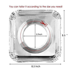 50pcs Foil Gas Stove Liners Stove Covers Disposable Square Stove Bib Liners