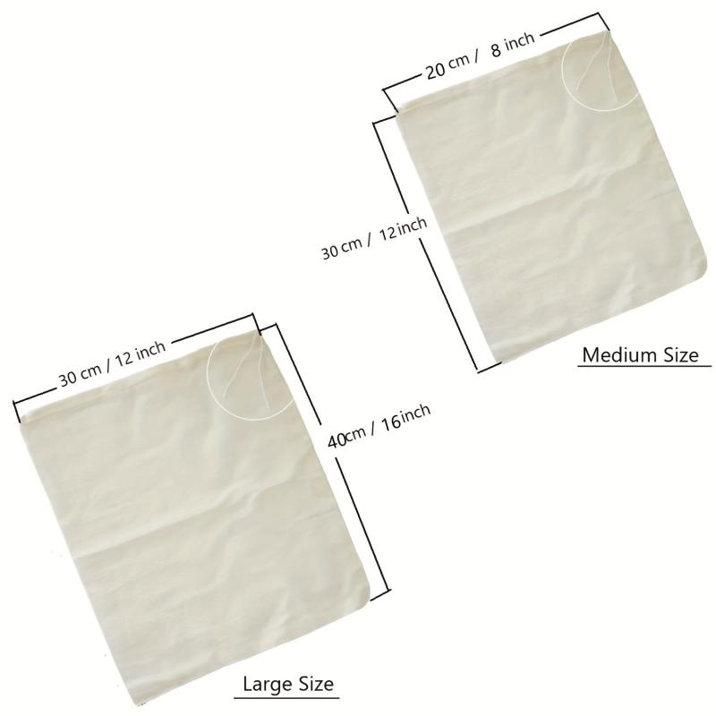 4 Pcs Nut Milk Bags & Cheese Cloth Strainer 100% Unbleached for Cooking
