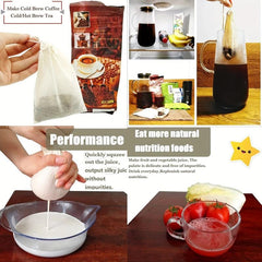 4 Pcs Nut Milk Bags & Cheese Cloth Strainer 100% Unbleached for Cooking