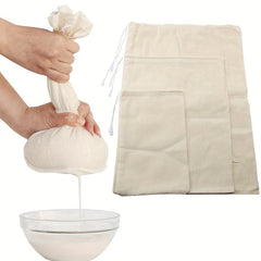 4 Pcs Nut Milk Bags & Cheese Cloth Strainer 100% Unbleached for Cooking
